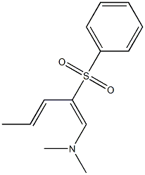 (1E,3E)-N,N-Dimethyl-2-(phenylsulfonyl)-1,3-pentadien-1-amine Struktur