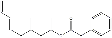 Phenylacetic acid 1,3-dimethyl-5,7-octadienyl ester Struktur