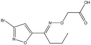 [[(E)-1-(3-Bromoisoxazol-5-yl)butylidene]aminooxy]acetic acid Struktur