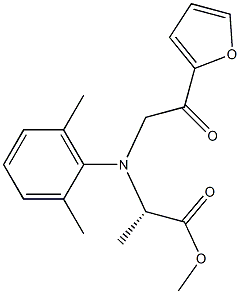 N-(2-Furylcarbonylmethyl)-N-(2,6-xylyl)-L-alanine methyl ester Struktur