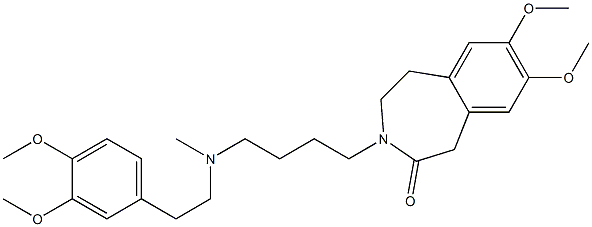 4,5-Dihydro-7,8-dimethoxy-3-[4-[N-methyl-2-(3,4-dimethoxyphenyl)ethylamino]butyl]-1H-3-benzazepin-2(3H)-one Struktur