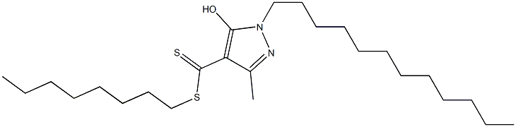 1-Dodecyl-3-methyl-5-hydroxy-1H-pyrazole-4-dithiocarboxylic acid octyl ester Struktur