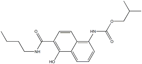 N-[6-(N-Butylcarbamoyl)-5-hydroxy-1-naphtyl]carbamic acid isobutyl ester Struktur