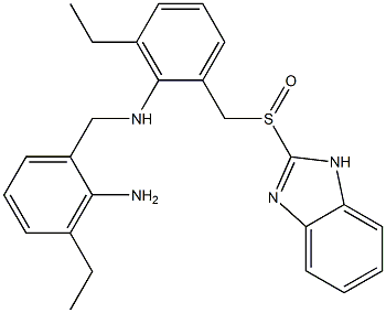 2-[[2-[(2-Amino-3-ethylbenzyl)amino]-3-ethylbenzyl]sulfinyl]-1H-benzimidazole Struktur