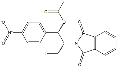 (1S,2S)-1-Acetoxy-1-(4-nitrophenyl)-2-(1,3-dioxoisoindolin-2-yl)-3-iodopropane Struktur