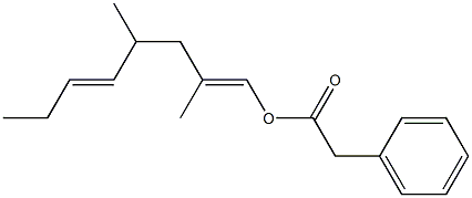 Phenylacetic acid 2,4-dimethyl-1,5-octadienyl ester Struktur