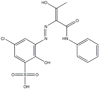 5-Chloro-2-hydroxy-3-(2-hydroxy-1-phenylcarbamoyl-1-propenylazo)benzenesulfonic acid Struktur