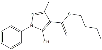 1-Phenyl-3-methyl-5-hydroxy-1H-pyrazole-4-dithiocarboxylic acid butyl ester Struktur