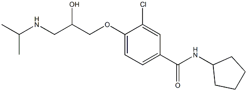 1-[4-[Cyclopentylcarbamoyl]-2-chlorophenoxy]-3-[isopropylamino]-2-propanol Struktur