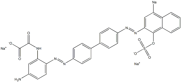 N-[5-Amino-2-[[4'-[(1-hydroxy-4-sodiosulfo-2-naphthalenyl)azo]-1,1'-biphenyl-4-yl]azo]phenyl]oxamidic acid sodium salt Struktur