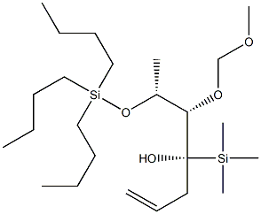 (4S,5S,6R)-4-Trimethylsilyl-5-methoxymethoxy-6-tributylsiloxy-1-hepten-4-ol Struktur