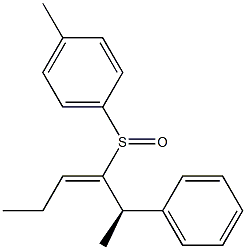 (2R,3E)-2-Phenyl-3-(p-tolylsulfinyl)-3-hexene Struktur