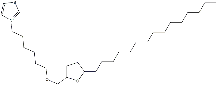 3-[6-[[Tetrahydro-5-pentadecylfuran]-2-ylmethoxy]hexyl]thiazolium Struktur