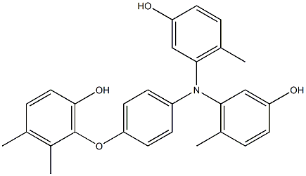 N,N-Bis(3-hydroxy-6-methylphenyl)-4-(6-hydroxy-2,3-dimethylphenoxy)benzenamine Struktur