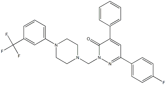 4-Phenyl-6-(4-fluorophenyl)-2-[[4-(3-trifluoromethylphenyl)piperazino]methyl]pyridazin-3(2H)-one Struktur