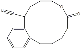 1-Cyano-1,2,3,4,7,8,9,10-octahydro-6H-5-benzoxacyclododecin-6-one Struktur