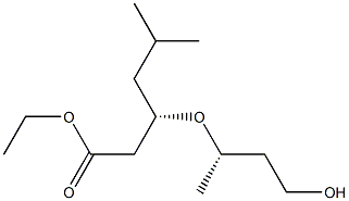 (S)-3-[(S)-1-Methyl-3-hydroxypropoxy]-5-methylhexanoic acid ethyl ester Struktur