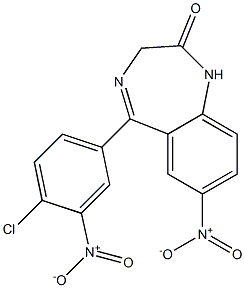 7-Nitro-1,3-dihydro-5-(4-chloro-3-nitrophenyl)-2H-1,4-benzodiazepin-2-one Struktur