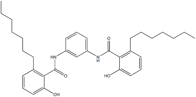 N,N'-Bis(6-heptylsalicyloyl)-m-phenylenediamine Struktur