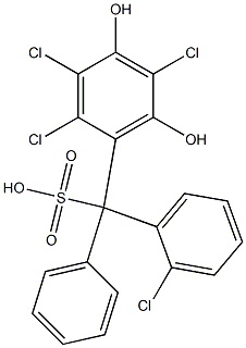 (2-Chlorophenyl)(2,3,5-trichloro-4,6-dihydroxyphenyl)phenylmethanesulfonic acid Struktur