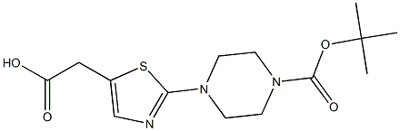 N-Boc-2-(2-(piperazin-1-yl)thiazol-5-yl)acetic acid Struktur