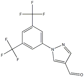 1-(3,5-bis(trifluoromethyl)phenyl)-1H-pyrazole-4-carbaldehyde Struktur