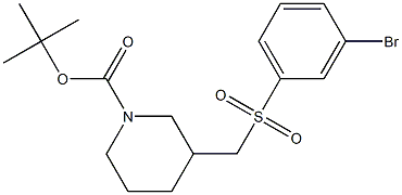 3-(3-Bromo-benzenesulfonylmethyl)-piperidine-1-carboxylic acid tert-butyl ester Struktur