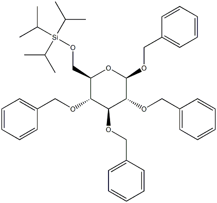 1,2,3,4-Tetra-O-benzyl-6-O-triisopropylsilyl-b-D-glucopyranose Struktur