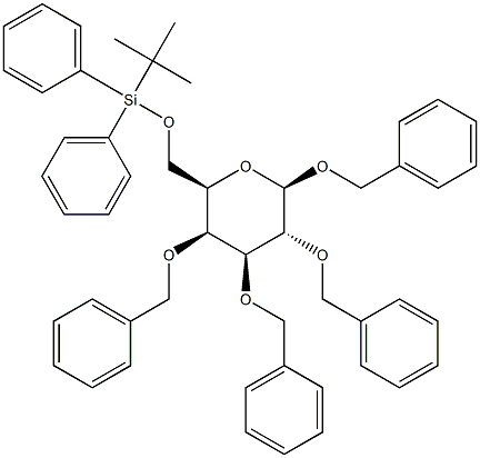 1,2,3,4-Tetra-O-benzyl-6-O-tert-butyldiphenylsilyl-b-D-galactopyranose Struktur