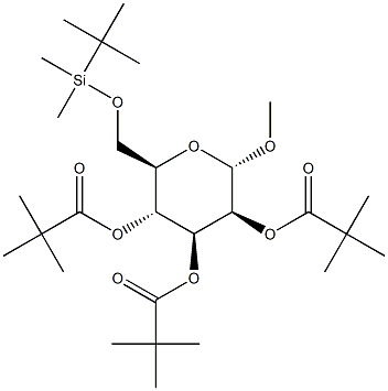 Methyl 6-O-tert-butyldimethylsilyl-2,3,4-tri-O-pivaloyl-a-D-mannopyranoside Struktur