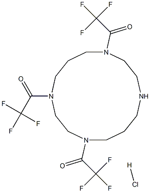 1,1',1''-(1,4,8,11-tetraazacyclotetradecane-1,4,8-triyl)tris(2,2,2- trifluoroethanone) hydrochloride Struktur