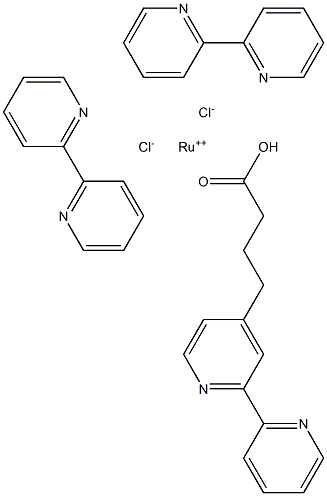 Bis(2,2'-bipyridyl)(4-carboxypropyl-2,2'-bipyridyl)ruthenium(II) dichloride Struktur