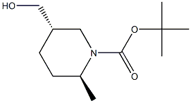 tert-butyl (2S,5S)-5-(hydroxymethyl)-2-methylpiperidine-1-carboxylate Struktur