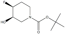 tert-butyl (3R,4S)-4-fluoro-3-hydroxypiperidine-1-carboxylate Struktur