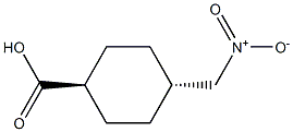 (trans)-4-(nitromethyl)cyclohexanecarboxylic acid Struktur