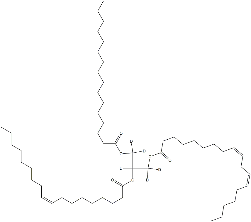 1-Palmitoyl-2-oleoyl-3-linoleoyl-rac-glycerol-d5 Struktur