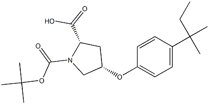 (2S,4S)-1-(TERT-BUTOXYCARBONYL)-4-[4-(TERT-PENTYL)PHENOXY]-2-PYRROLIDINECARBOXYLIC ACID Struktur