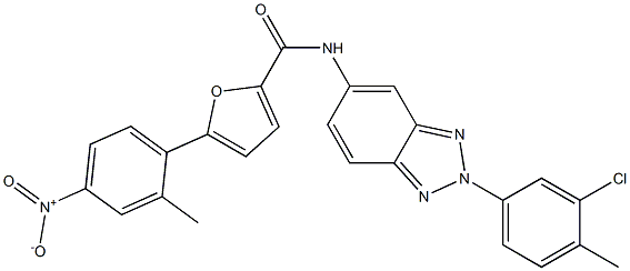 5-(2-METHYL-4-NITRO-PHENYL)-FURAN-2-CARBOXYLICACID [2-(3-CHLORO-4-METHYL-PHENYL)-2H-BENZOTRIAZOL-5-YL]-AMIDE Struktur