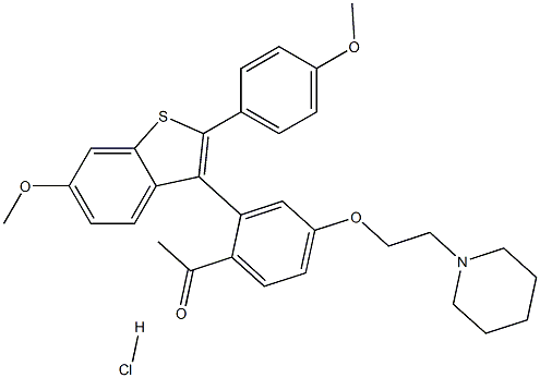 [6-Methoxy-2-(4-methoxyphenyl)-benzo[B]thiophen-3-yl][4-[2-(1-piperidinyl)ethoxy]phenyl] Methyl ketone hydrochloride Struktur