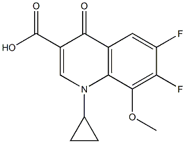 1-cyclopropyl-6,7-difluoro-1,4-dihydro-8-methoxy-4-oxo-3-quinoline carboxylic aicd Struktur