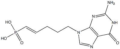 9-(5-phosphonopent-4-enyl)guanine Struktur