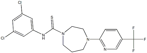 N1-(3,5-dichlorophenyl)-4-[5-(trifluoromethyl)-2-pyridyl]-1,4-diazepane-1-carbothioamide Struktur