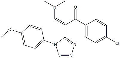 1-(4-chlorophenyl)-3-(dimethylamino)-2-[1-(4-methoxyphenyl)-1H-1,2,3,4-tetraazol-5-yl]prop-2-en-1-one Struktur