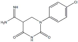 1-(4-chlorophenyl)-2,4-dioxohexahydro-5-pyrimidinecarboximidamide Struktur