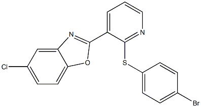 2-{2-[(4-bromophenyl)sulfanyl]-3-pyridinyl}-5-chloro-1,3-benzoxazole Struktur