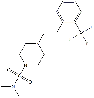 N,N-dimethyl-4-[2-(trifluoromethyl)phenethyl]tetrahydro-1(2H)-pyrazinesulfonamide Struktur