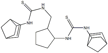 N-bicyclo[2.2.1]hept-5-en-2-yl-N'-[(2-{[(bicyclo[2.2.1]hept-5-en-2-ylamino)carbothioyl]amino}cyclopentyl)methyl]thiourea Struktur