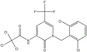 2,2,2-trichloro-N-[1-(2,6-dichlorobenzyl)-2-oxo-5-(trifluoromethyl)-1,2-dihydro-3-pyridinyl]acetamide Struktur