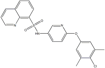 N8-[6-(4-chloro-3,5-dimethylphenoxy)-3-pyridyl]quinoline-8-sulfonamide Struktur