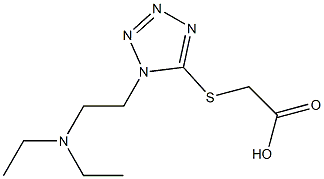 2-({1-[2-(diethylamino)ethyl]-1H-1,2,3,4-tetrazol-5-yl}sulfanyl)acetic acid Struktur